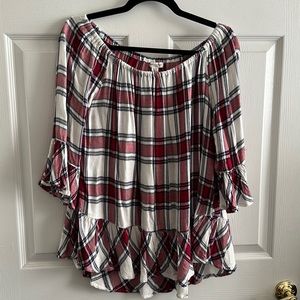 Beach Lunch Lounge - Plaid Ruffle Top